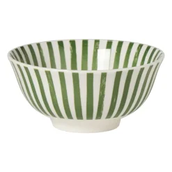 Schaaltje streep - groen/wit - ø15.5x7 cm