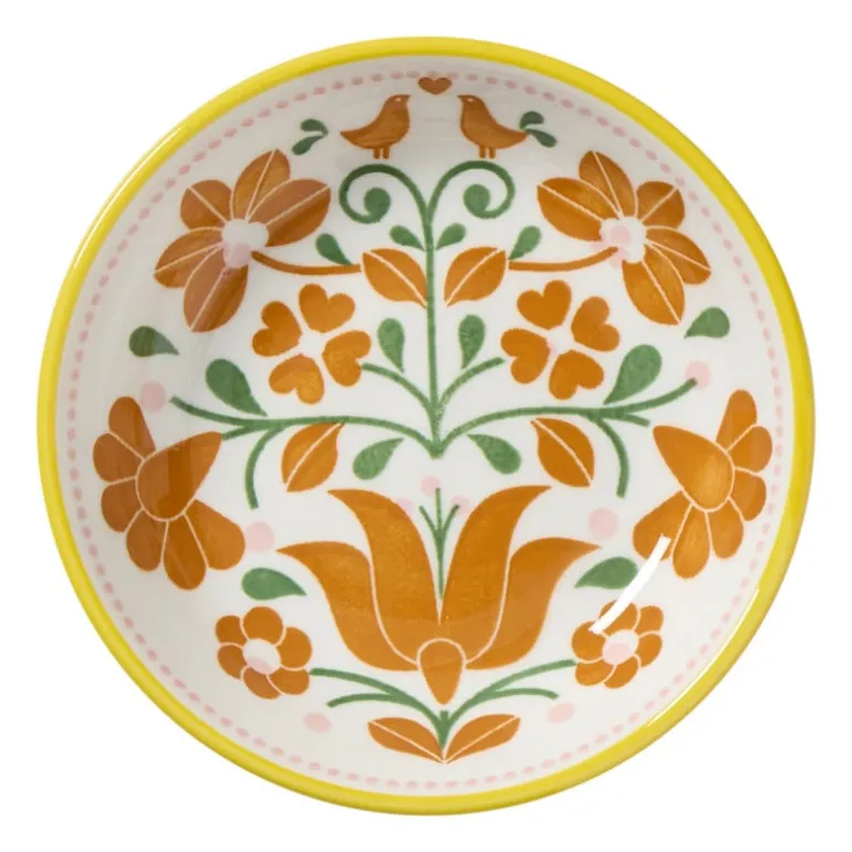 Schoteltje Britt - oranje/bruin - ø9.7x2.5 cm