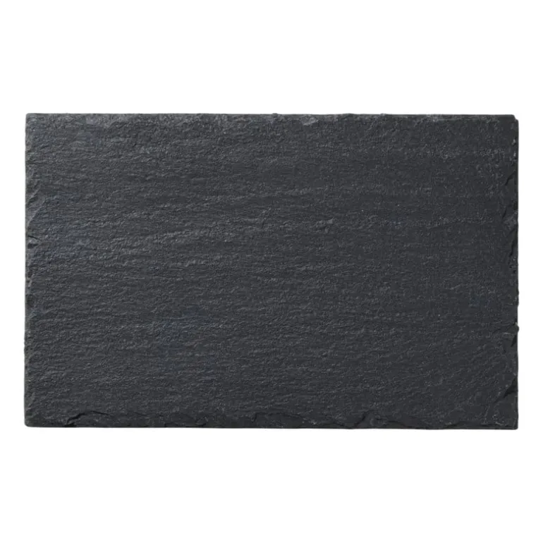 Serveereplateau leisteen rechthoekig - grijs - 22x14 cm