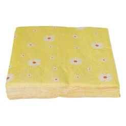 Servet bloem - geel/oranje - set van 12 - 33x33 cm