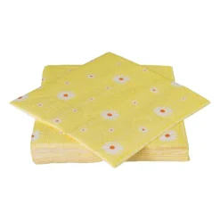Servet bloem - geel/oranje - set van 12 - 33x33 cm
