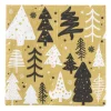 Servet kerstbomen - goud - 33x33 cm