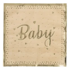Servetten baby - goudkleurig - set van 16