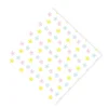Servetten bloem set van 12 - wit/roze/geel - papier - 33x33 cm