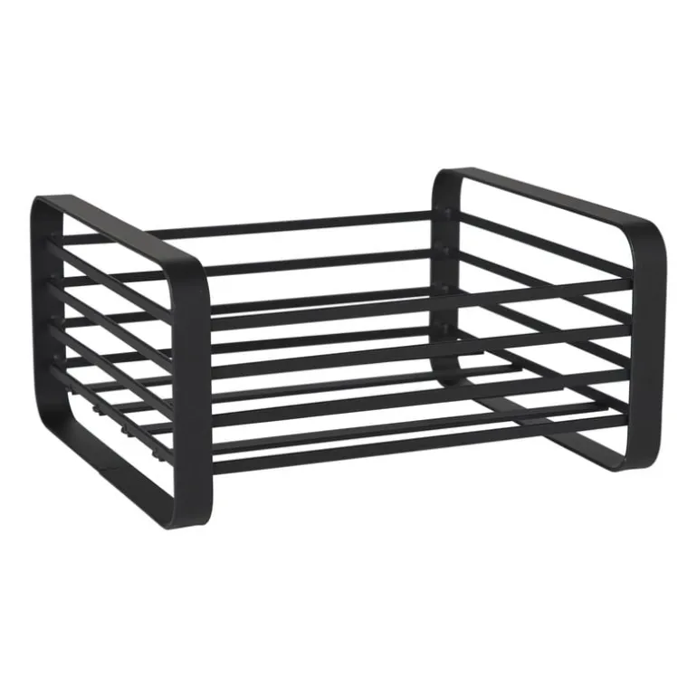 Servettenhouder metaal - zwart - 18x16x10 cm