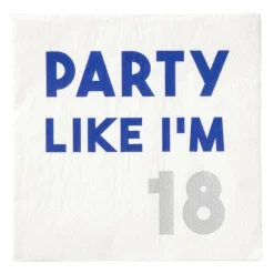 Servetten 18 jaar - blauw - set van 20