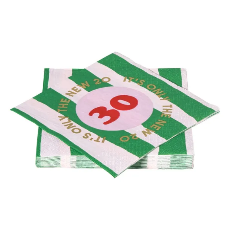 Servetten 30 jaar - groen - set van 20