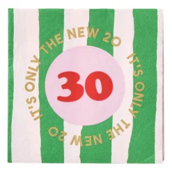 Servetten 30 jaar - groen - set van 20