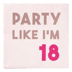 Servetten 18 jaar - roze - set van 20