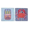 Servetten krab en sardientjes - multikleur - set van 2