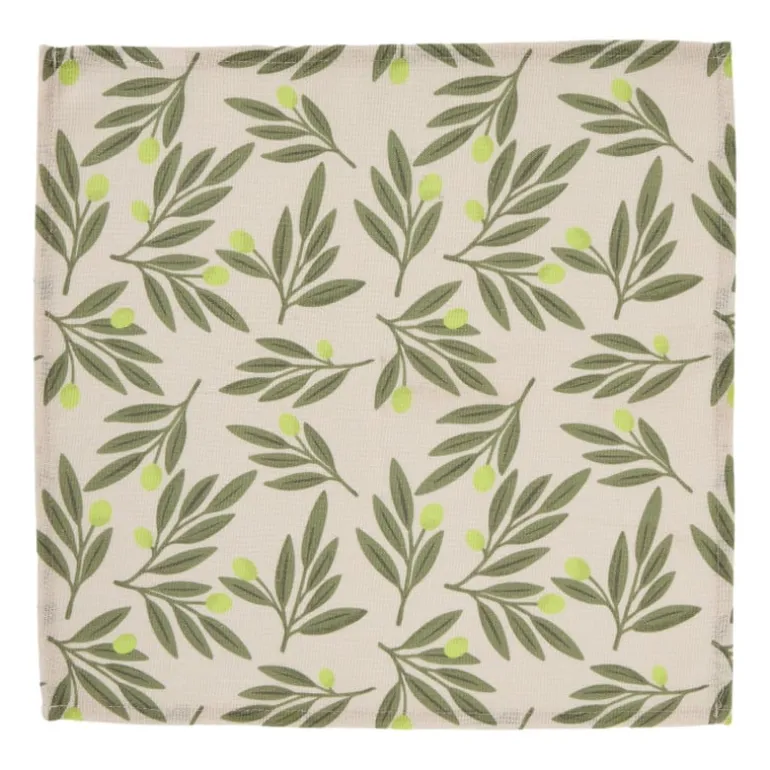 Servetten olijf/citroen - geel/groen - set van 2 - 40x40 cm