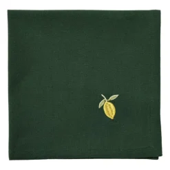 Servetten olijf en citroen - groen/geel - 40x40 cm