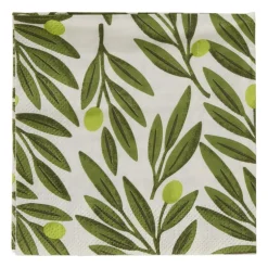 Servetten olijftak - groen - 24x24 cm - set van 20