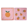 Servetten sinaasappels - roze/oranje - set van 2