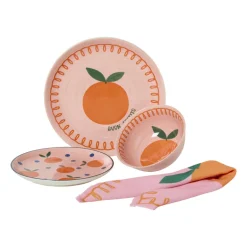 Servetten sinaasappels - roze/oranje - set van 2