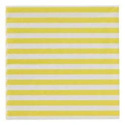 Servetten streep - geel - 33x33 cm - set van 20