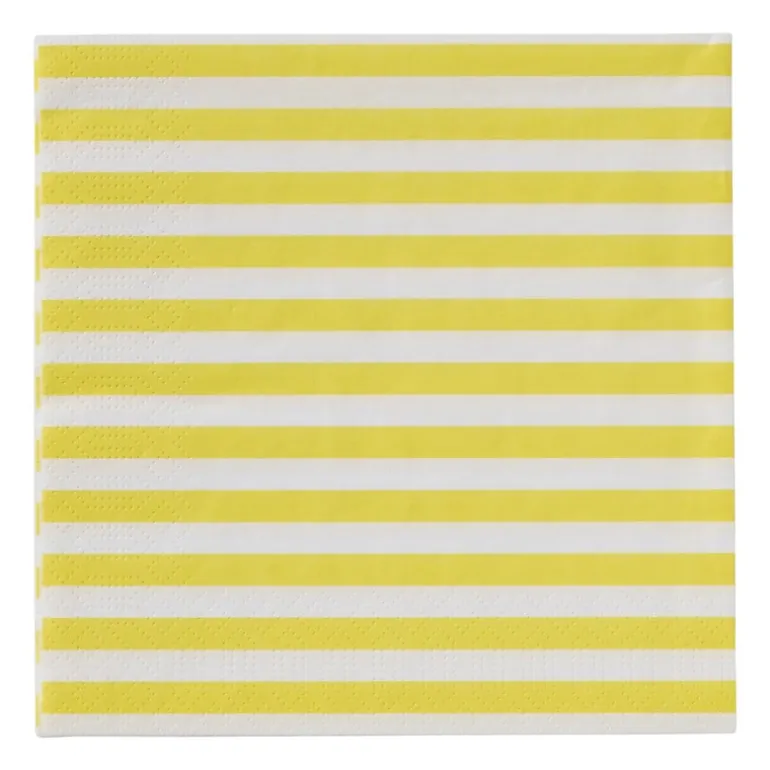 Servetten streep - geel - 33x33 cm - set van 20
