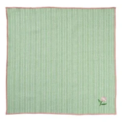 Servetten streep - groen/wit - set van 2 - 40x40 cm