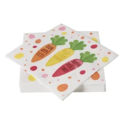 Servetten wortels - wit - 33x33 cm - set van 20
