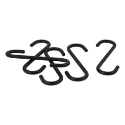 S-haken - zwart - set van 5