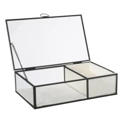 Sieradendoos met ringhouder - zwart - 25x15x6.5 cm