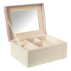 Sieradendoos met spiegel - lichtroze - 28x19.5x11 cm