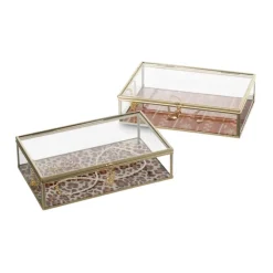Sieradendoos panter - bruin - 5x20x13 cm