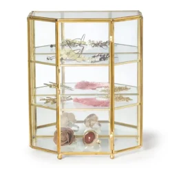Sieradenkastje goud - glas - 18.5x12x23 cm