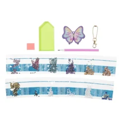 Sleutelhanger vlinder - diamond paint - 7x7 cm