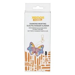 Sleutelhanger vlinder - diamond paint - 7x7 cm