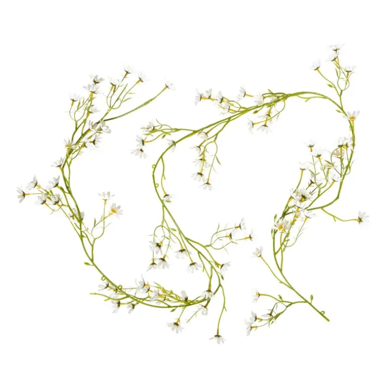 Slinger bloemen margriet - wit/geel - 210 cm