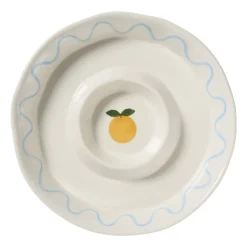 Snackschaal sinaasappel - oranje/blauw - ø27x4.5 cm