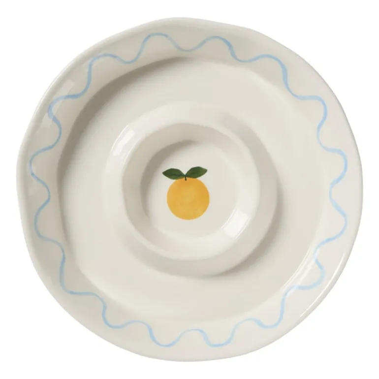 Snackschaal sinaasappel - oranje/blauw - ø27x4.5 cm
