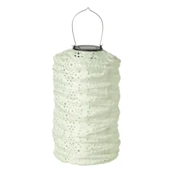 Solar barok lampion cilinder - groen - ø18x33 cm