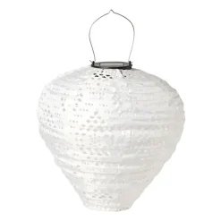 Solar barok lampion druppel - wit - ø28x30 cm