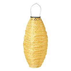 Solar barok lampion ovaal - geel - ø20x42 cm
