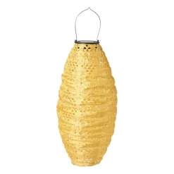 Solar barok lampion ovaal - geel - ø20x42 cm