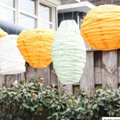 Solar barok lampion ovaal - groen - ø20x42 cm