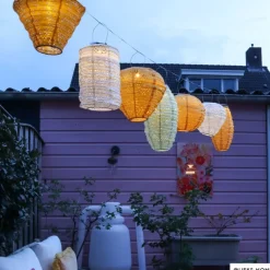 Solar barok lampion ovaal - groen - ø20x42 cm