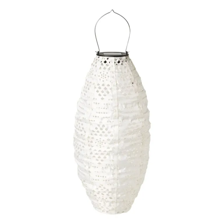 Solar barok lampion ovaal - wit - ø20x42 cm