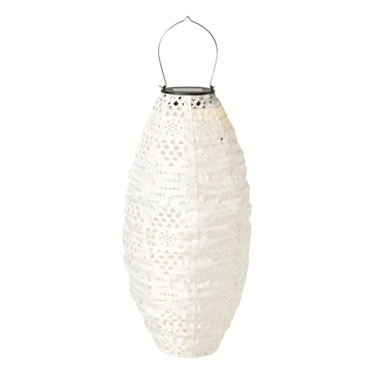 Solar barok lampion ovaal - wit - ø20x42 cm