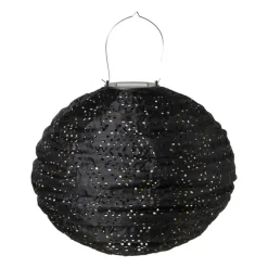 Solar barok lampion rond - zwart - ø30 cm