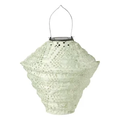 Solar barok lampion ruit - groen - ø24x28 cm
