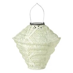 Solar barok lampion ruit - groen - ø24x28 cm