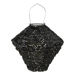 Solar barok lampion ruit - zwart - ø24x28 cm