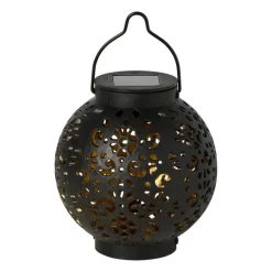 Solar lantaarn barok - zwart/goud - ø9x9.5 cm