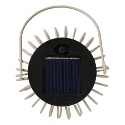 Solar lantaarntje metaal - beige - ø10x11.5 cm