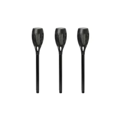 Solar tuinfakkel - zwart - set van 3