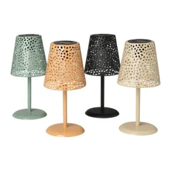 Solar tuinlamp op voet - beige - ø13x28 cm
