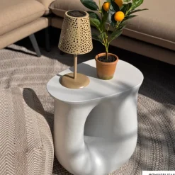Solar tuinlamp op voet - beige - ø13x28 cm